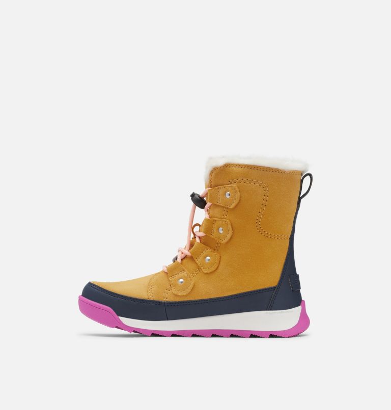 Thumbnail: Kids' Whitney II Joan Lace Winter Boot, Color: Geo Yellow, Collegiate Navy, image 4