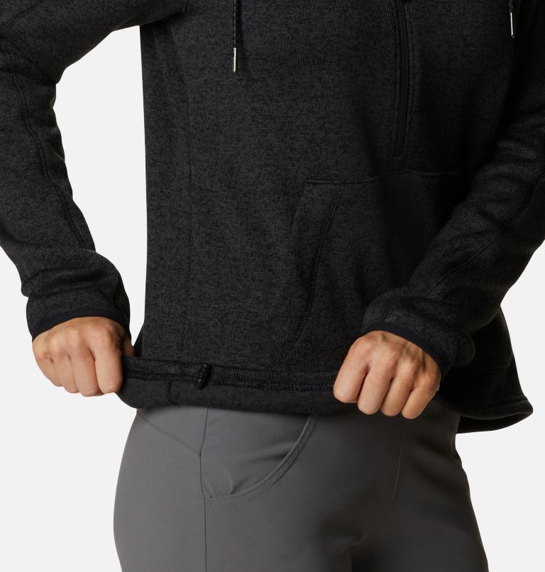 Thumbnail: Women's Sweater Weather Hooded Pullover, Color: Black Heather, image 5