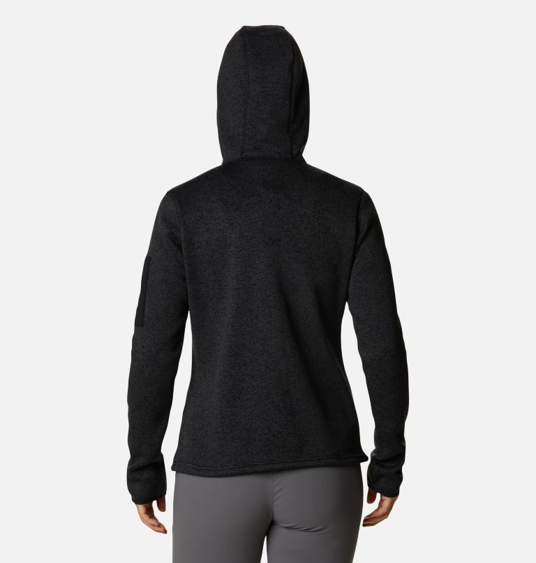 Thumbnail: Women's Sweater Weather Fleece Hooded Pullover, Color: Black Heather, image 2