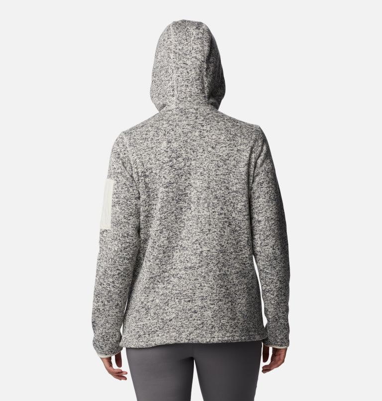 Thumbnail: Women's Sweater Weather Fleece Hooded Pullover, Color: Chalk Heather, image 2