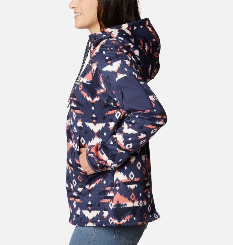 Thumbnail: Women's Sweater Weather Hooded Pullover, Color: Nocturnal Rocky Mt Print, image 3
