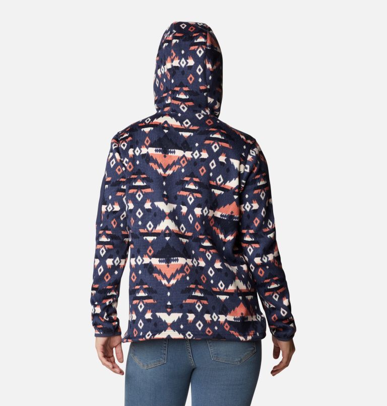 Thumbnail: Women's Sweater Weather Fleece Hooded Pullover, Color: Nocturnal Rocky Mt Print, image 2