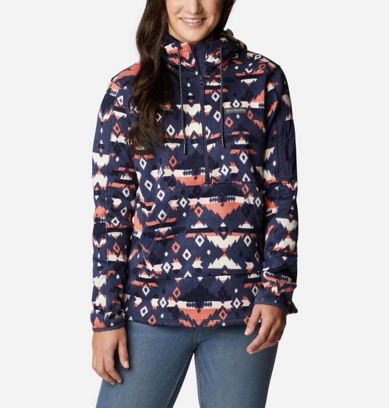 Thumbnail: Women's Sweater Weather Hooded Pullover, Color: Nocturnal Rocky Mt Print, image 1