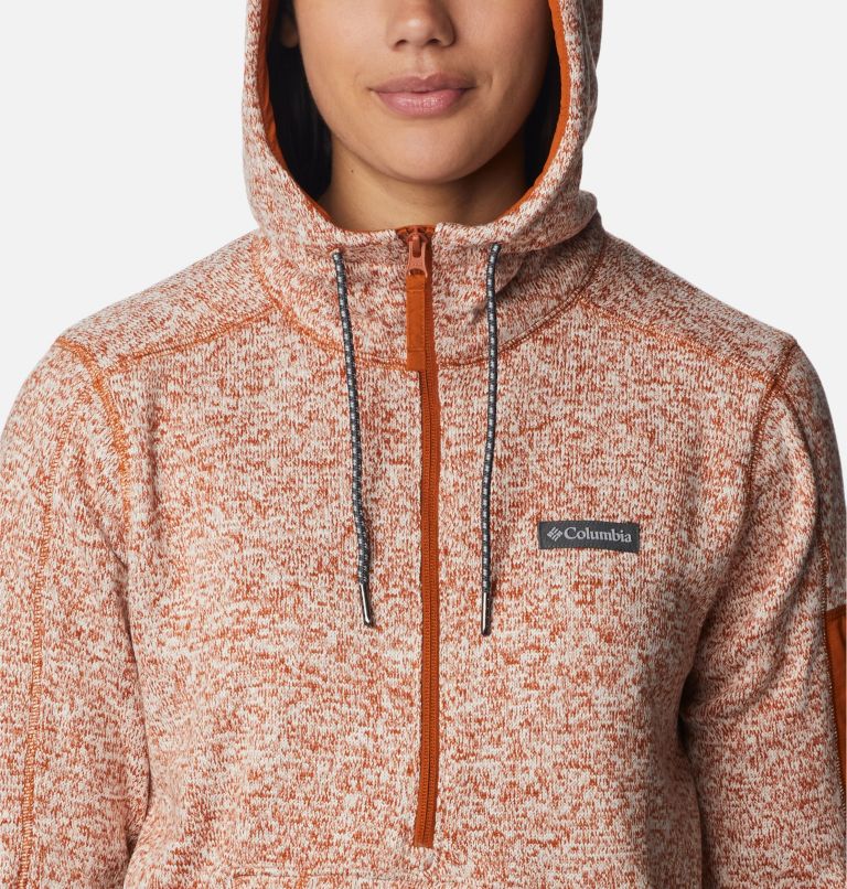 Thumbnail: Women's Sweater Weather Fleece Hooded Pullover, Color: Warm Copper Heather, image 4