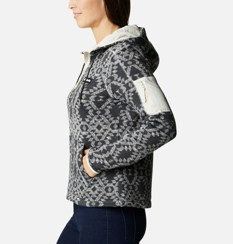 Women's Sweater Weather Hooded Pullover, Color: Chalk Blanket, image 3