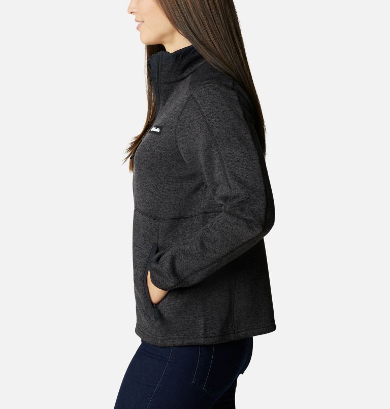 Women's Sweater Weather Fleece Full Zip Jacket, Color: Black Heather, image 3