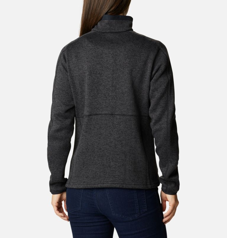 Women's Sweater Weather Fleece Full Zip Jacket, Color: Black Heather, image 2