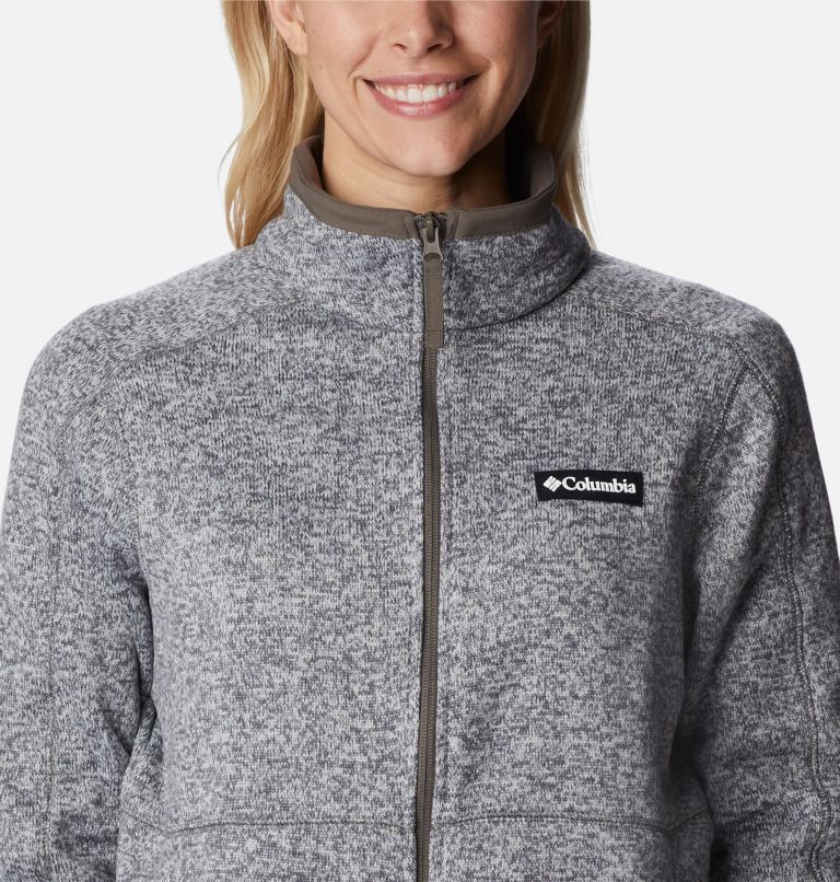 Thumbnail: Women's Sweater Weather Fleece Full Zip Jacket, Color: Grey Heather, image 4