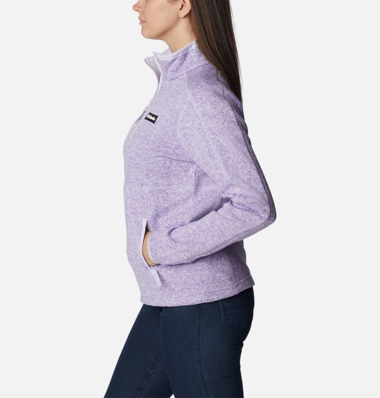 Thumbnail: Manteau à fermeture éclair Sweater Weather pour femme, Color: Purple Tint, Heather, image 3