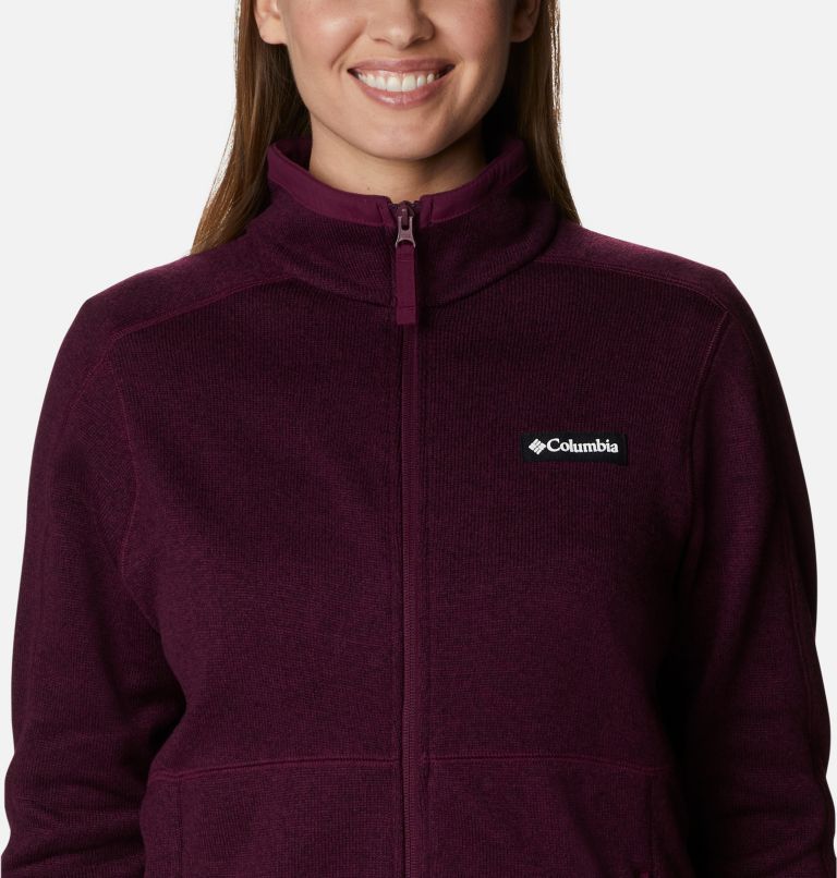 W Sweater Weather Full Zip | 616 | S, Color: Marionberry Heather, image 4