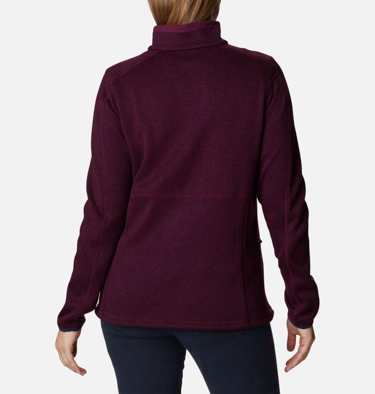 Thumbnail: Women's Sweater Weather Full Zip Jacket, Color: Marionberry Heather, image 2