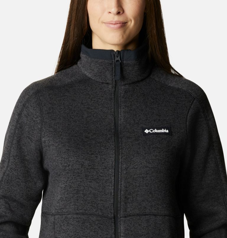 Women's Sweater Weather Fleece Jacket, Color: Black Heather, image 4