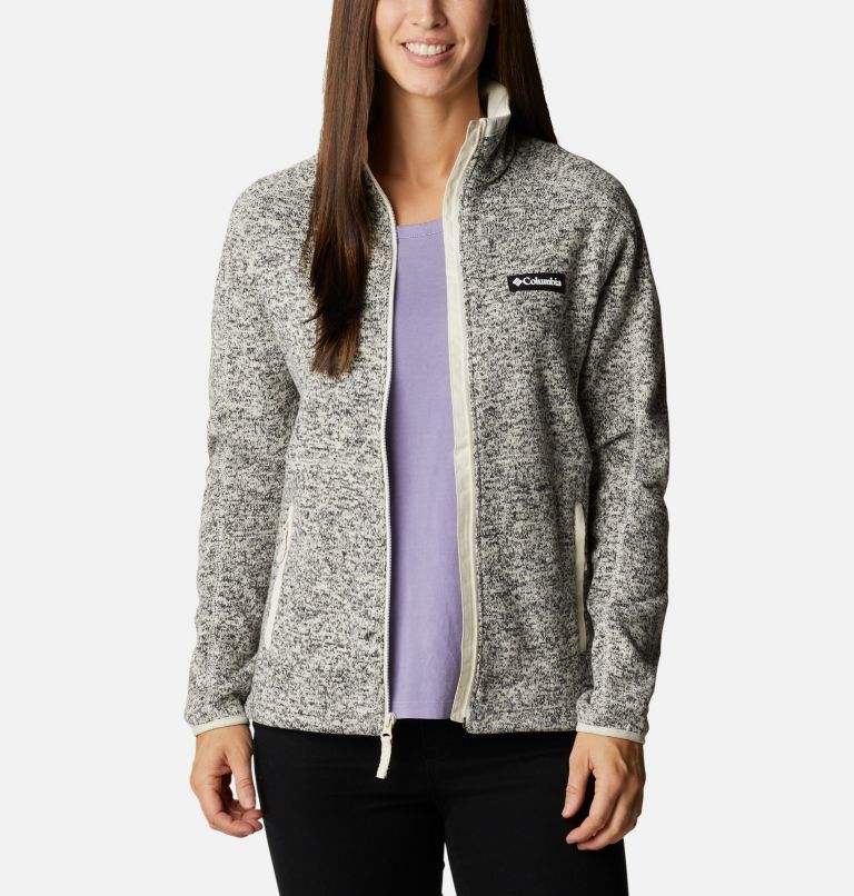 Thumbnail: Women's Sweater Weather Fleece Jacket, Color: Chalk Heather, image 1