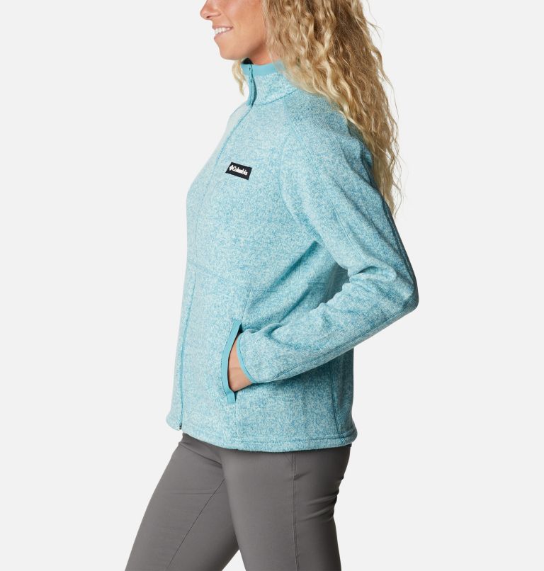 W Sweater Weather Full Zip | 363 | XS, Color: Sea Wave Heather, image 3