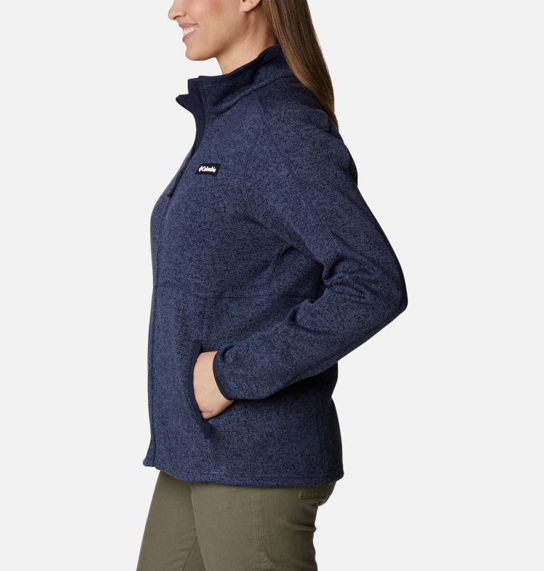 Women's Sweater Weather Fleece Jacket, Color: Dark Nocturnal Heather, image 3