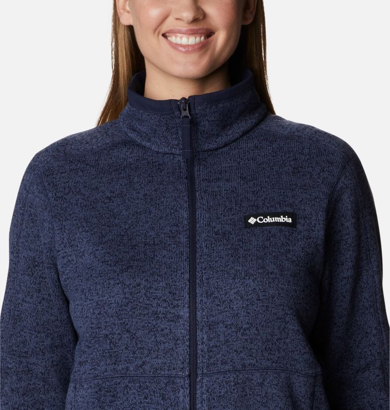 Women's Sweater Weather Fleece Jacket, Color: Dark Nocturnal Heather, image 4