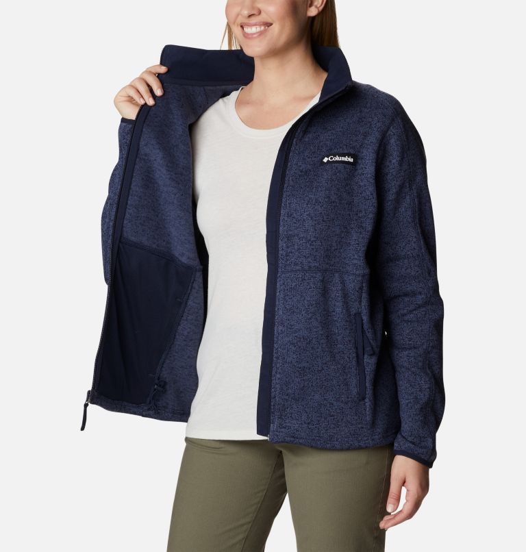 Women's Sweater Weather Fleece Jacket, Color: Dark Nocturnal Heather, image 5