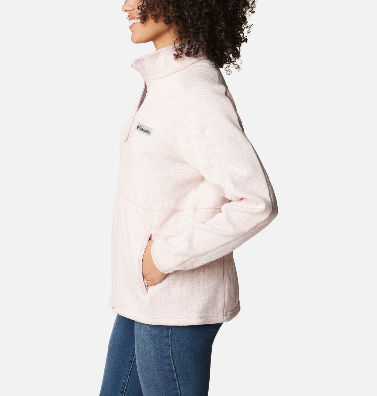 Thumbnail: Women's Sweater Weather Fleece Jacket, Color: Dusty Pink Heather, image 3