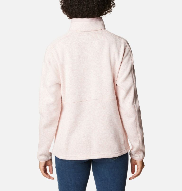 Women's Sweater Weather Fleece Jacket, Color: Dusty Pink Heather, image 2