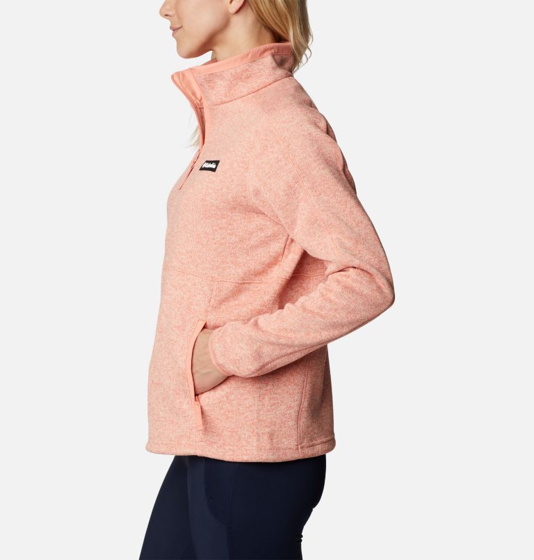 W Sweater Weather Full Zip | 828 | S, Color: Summer Peach, Heather, image 3