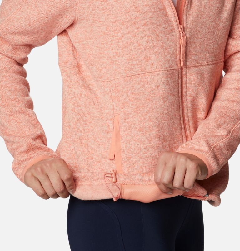 W Sweater Weather Full Zip | 828 | S, Color: Summer Peach, Heather, image 6