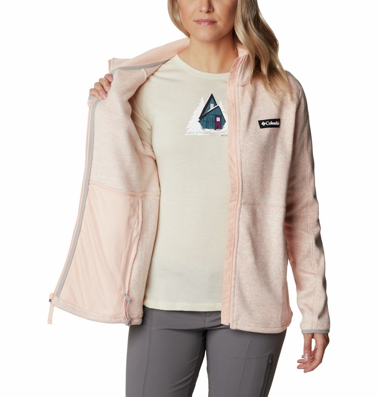 Thumbnail: Polaire Sweater Weather Femme, Color: Peach Blossom Heather, image 5
