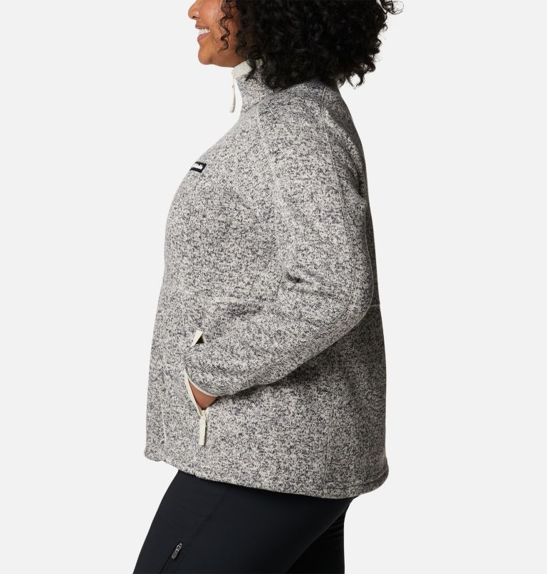 Manteau à fermeture éclair Sweater Weather pour femme - Grandes tailles, Color: Chalk Heather, image 3