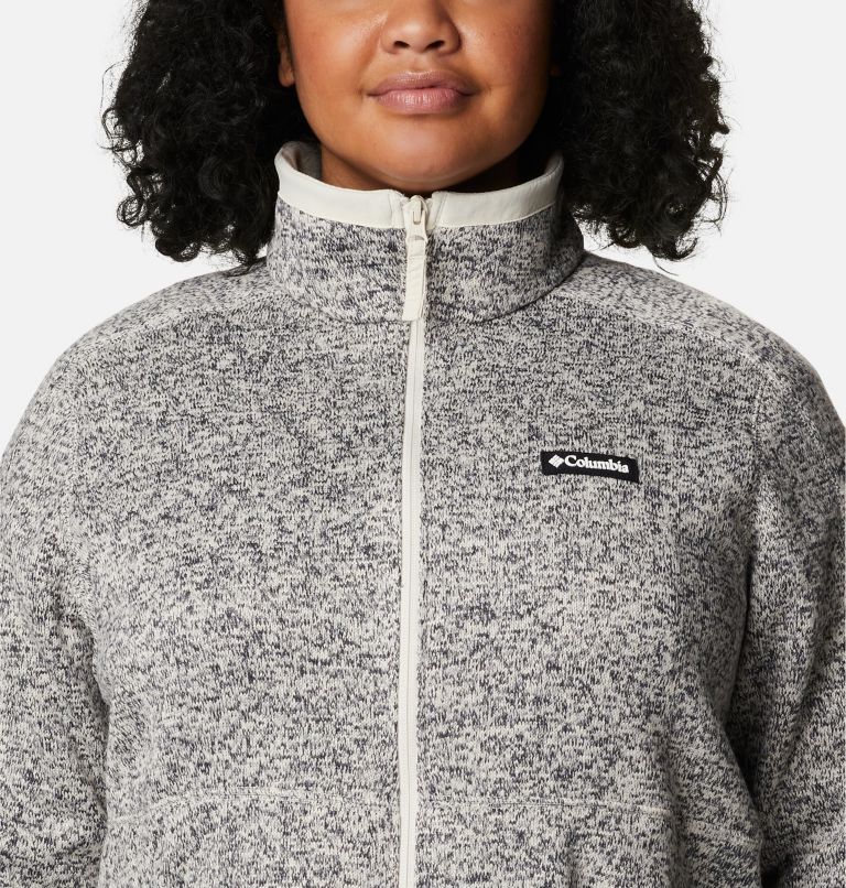 Manteau à fermeture éclair Sweater Weather pour femme - Grandes tailles, Color: Chalk Heather, image 4