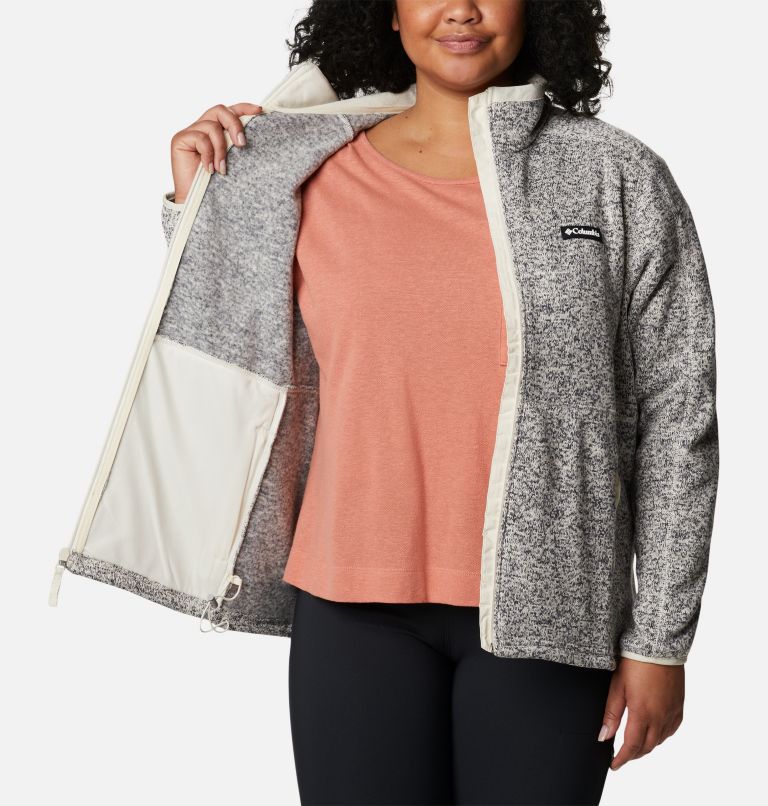 Manteau à fermeture éclair Sweater Weather pour femme - Grandes tailles, Color: Chalk Heather, image 5