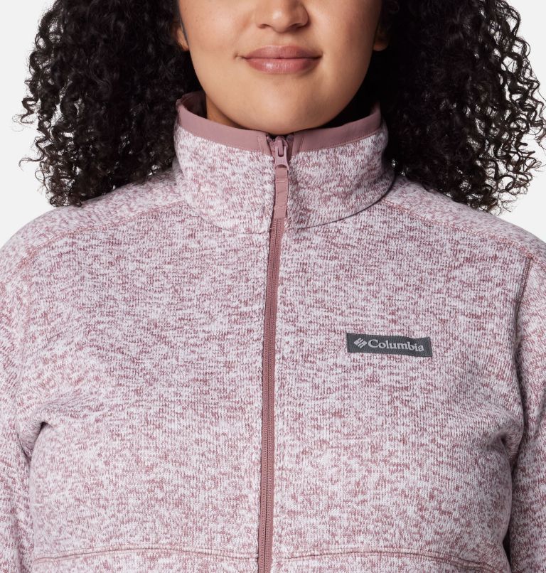 Women's Sweater Weather Full Zip - Plus Size, Color: Fig Heather, Fig, image 4