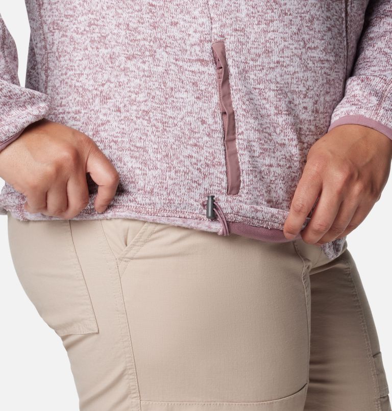 Women's Sweater Weather Full Zip - Plus Size, Color: Fig Heather, Fig, image 6
