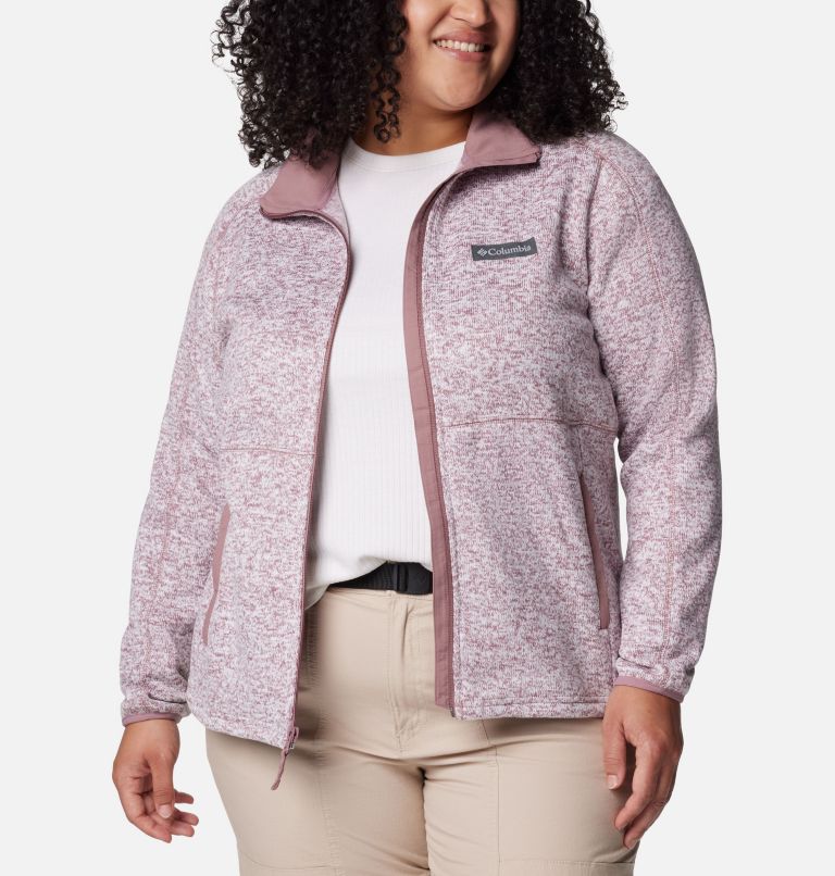 Women's Sweater Weather Full Zip - Plus Size, Color: Fig Heather, Fig, image 7