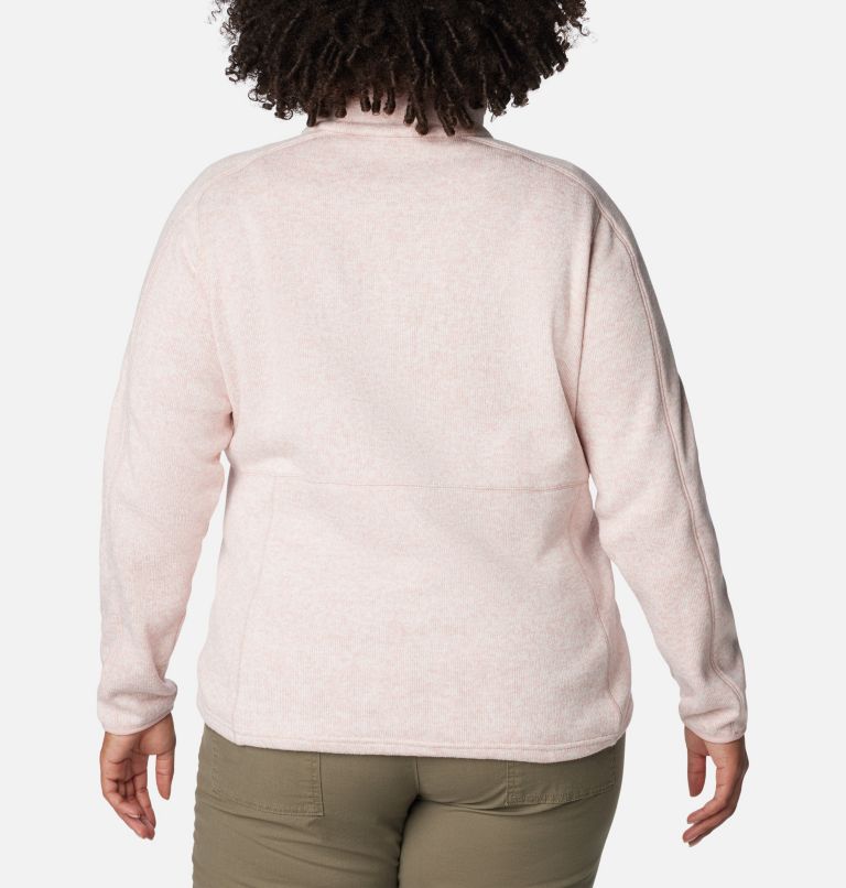 Women's Sweater Weather Full Zip - Plus Size, Color: Dusty Pink Heather, image 2