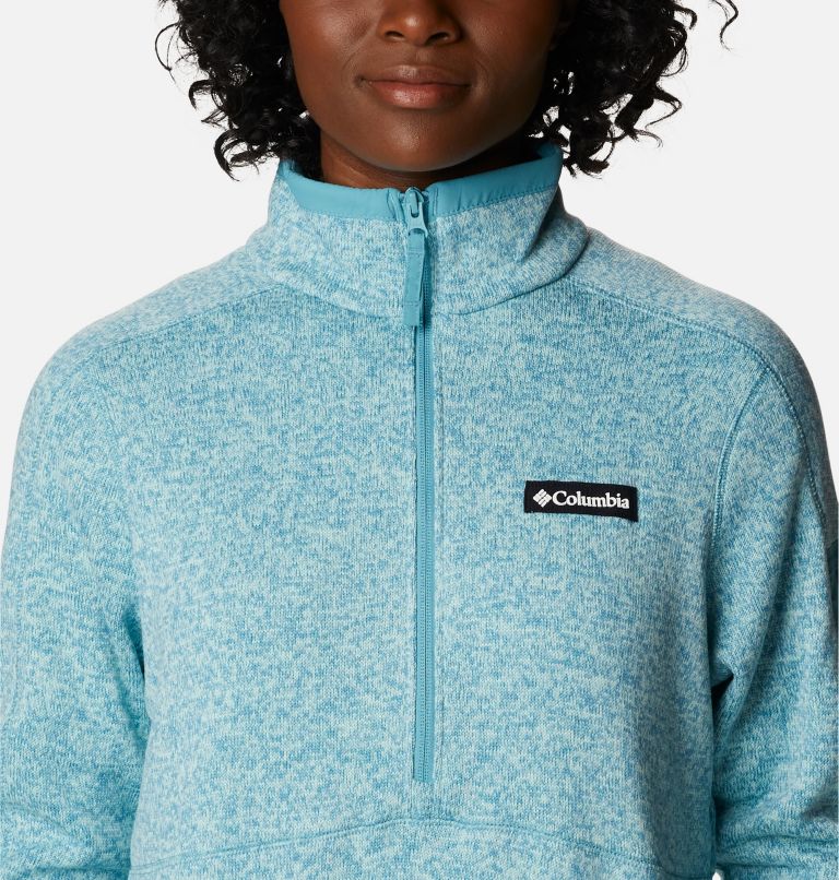 Chandail à demi-fermeture éclair Sweater Weather pour femme, Color: Sea Wave Heather, image 4