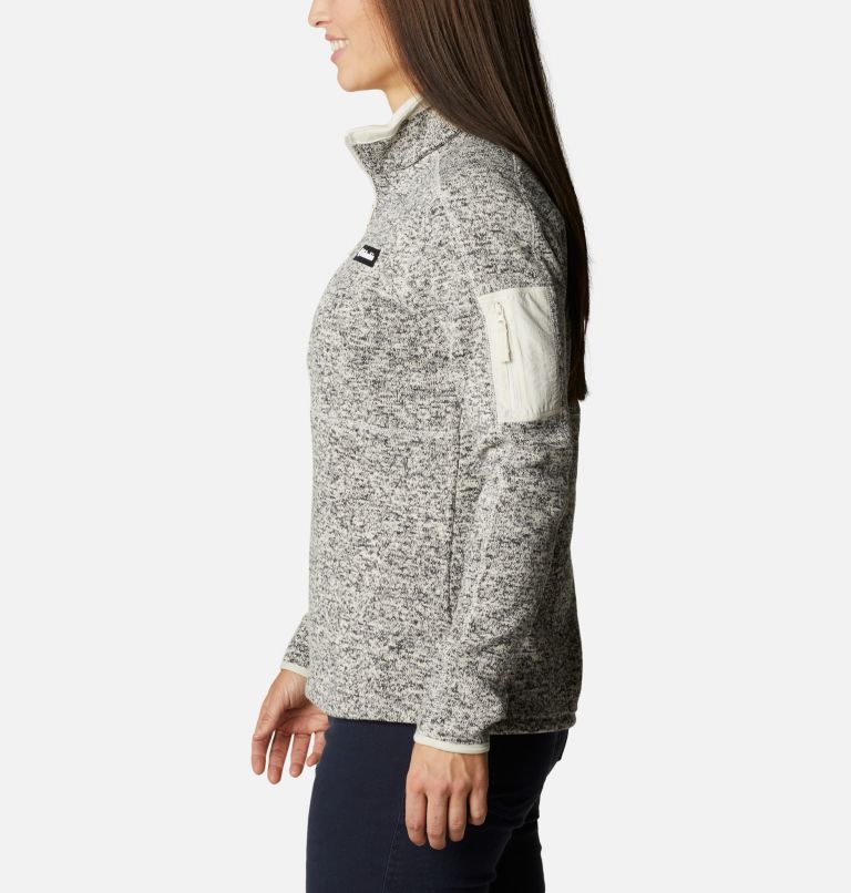 Thumbnail: Polaire Demi-zip Sweater Weather Femme, Color: Chalk Heather, image 3