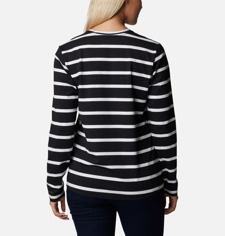 T-shirt à manches longues avec motif Sun Trek pour femme, Color: Black Sun Shade Stripe, image 2