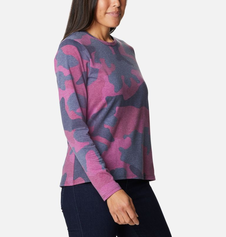 Women's Sun Trek Pattern Long Sleeve T-Shirt, Color: Dark Nocturnal Mod Camo