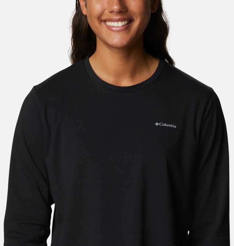T-shirt à manches longues Sun Trek pour femme, Color: Black, image 4