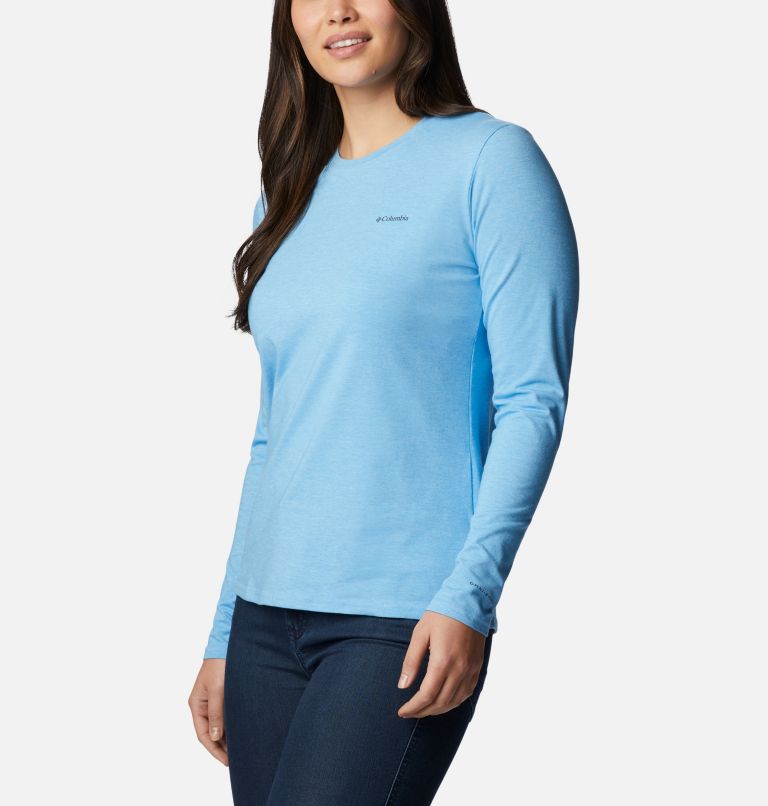 Thumbnail: Women's Sun Trek Long Sleeve T-Shirt, Color: Vista Blue Heather, image 5
