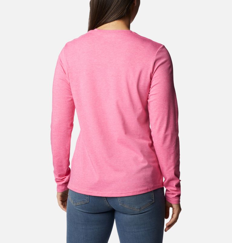 Women's Sun Trek Long Sleeve T-Shirt, Color: Wild Geranium Heather, image 2