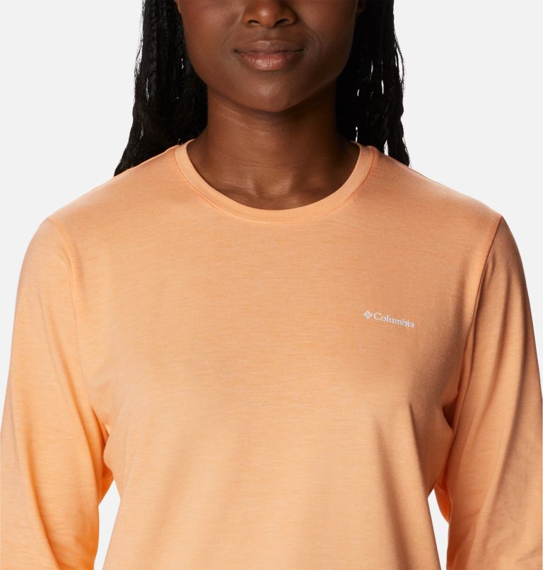 Women's Sun Trek Long Sleeve T-Shirt, Color: Peach Heather, image 4