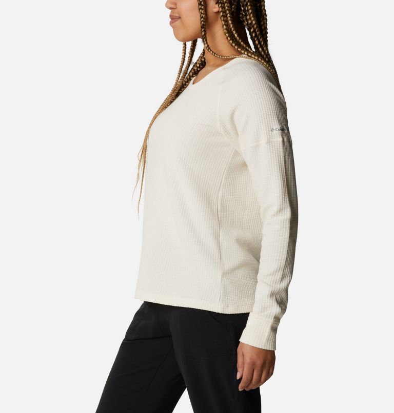 Women's Pine Peak Long Sleeve Thermal Shirt, Color: Chalk Heather, image 3