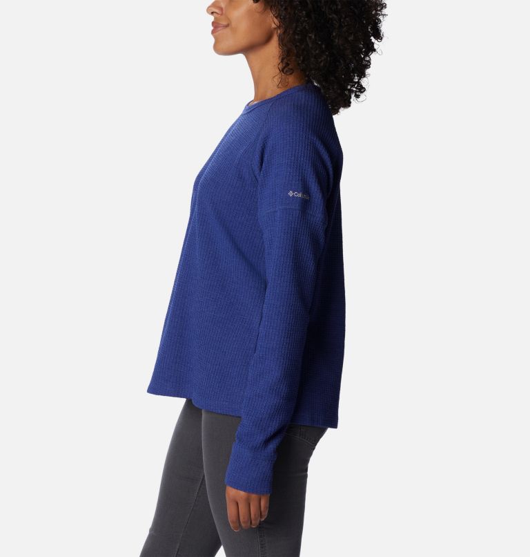 Women's Pine Peak Long Sleeve Thermal Shirt, Color: Dark Sapphire Heather, image 3