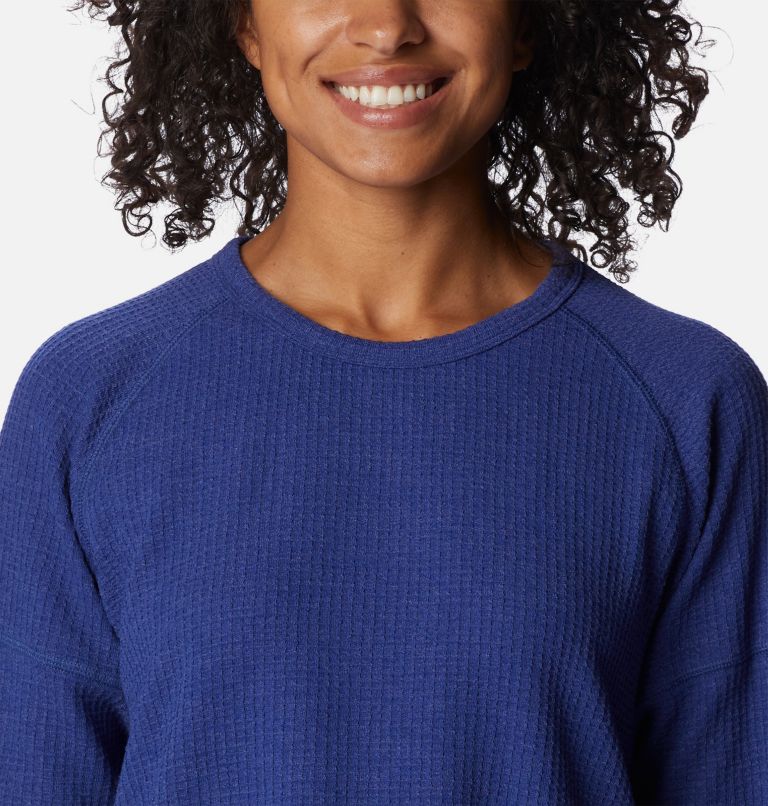 Women's Pine Peak Long Sleeve Thermal Shirt, Color: Dark Sapphire Heather, image 4