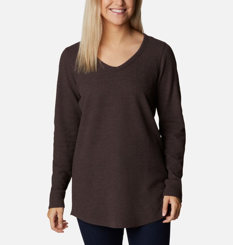 Thumbnail: Women's Pine Peak Long Sleeve Thermal Tunic, Color: New Cinder Heather, image 1