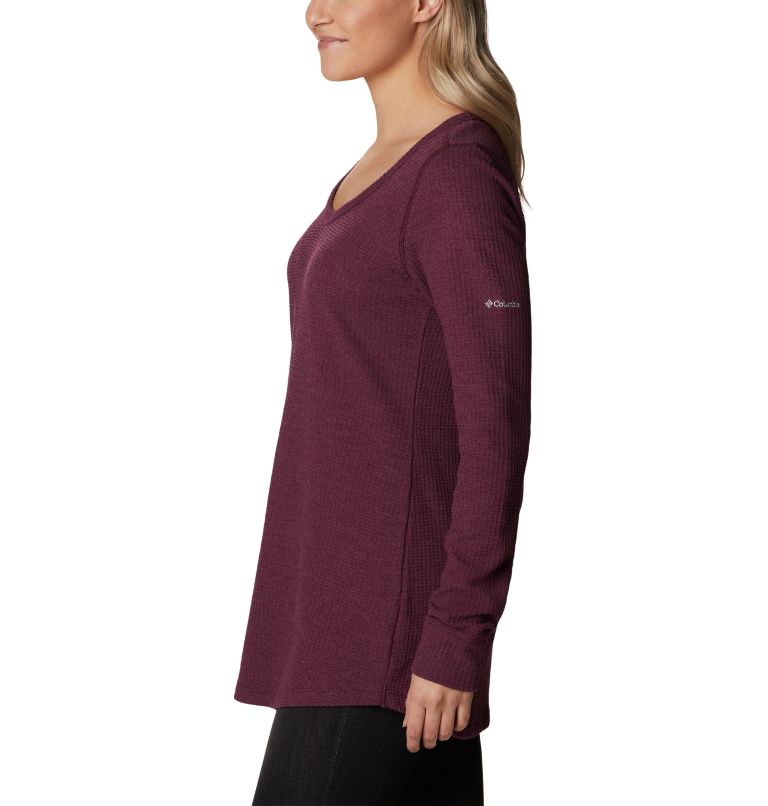 Women's Pine Peak Long Sleeve Thermal Tunic, Color: Marionberry Heather, image 3