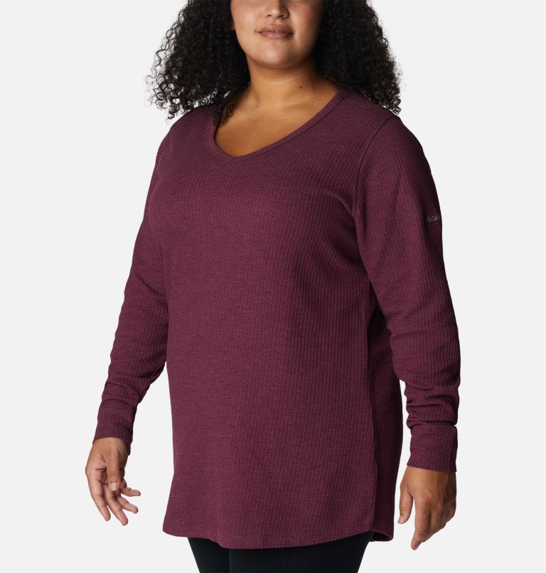 Women's Pine Peak Long Sleeve Thermal Tunic - Plus Size, Color: Marionberry Heather, image 5