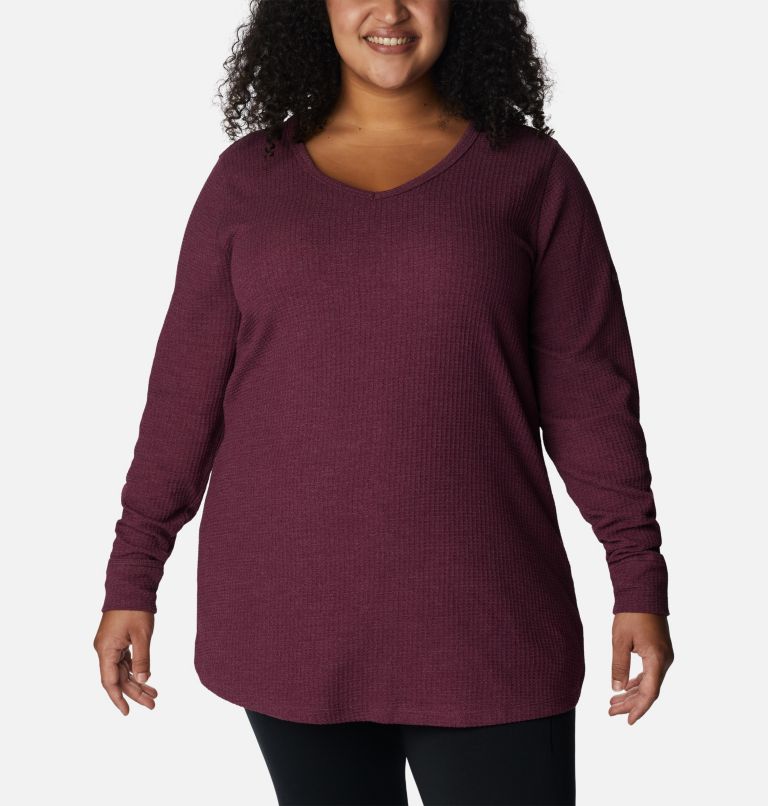 Women's Pine Peak Long Sleeve Thermal Tunic - Plus Size, Color: Marionberry Heather, image 1