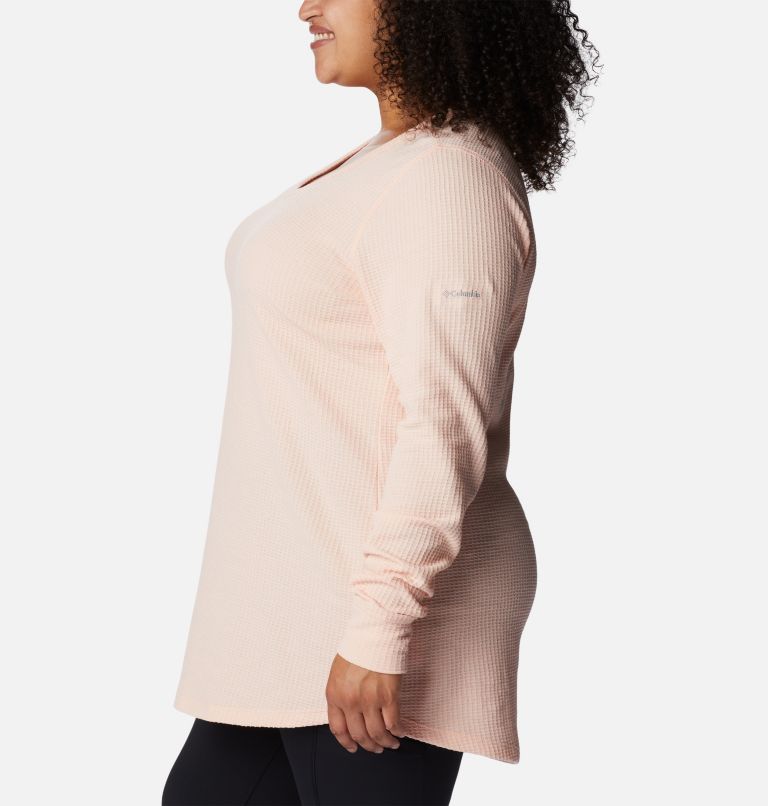 Women's Pine Peak Long Sleeve Thermal Tunic - Plus Size, Color: Peach Blossom Heather, image 3