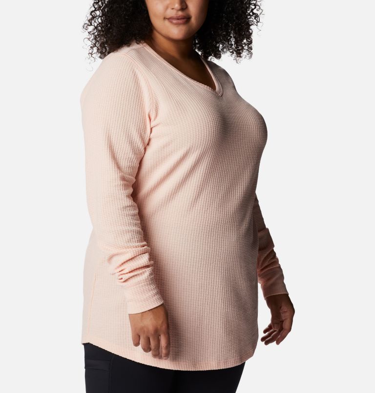 Women's Pine Peak Long Sleeve Thermal Tunic - Plus Size, Color: Peach Blossom Heather, image 5